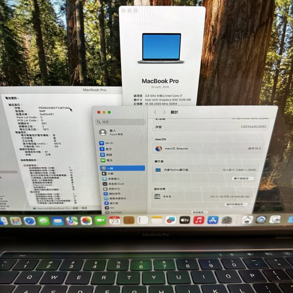 MacBook Pro 15inch i7六核 16Gram/512Gssd 2018蘋果手提設計筆記本文書機電腦：圖片 4